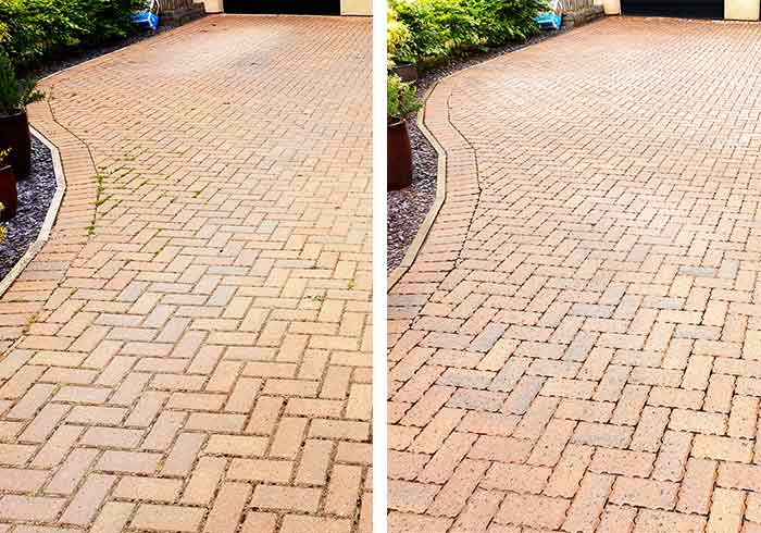 Driveway cleaning after - clean block paving
