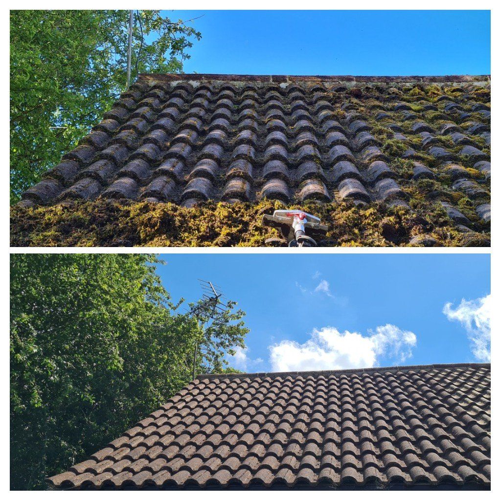 Soft roof cleaning service without jet washing